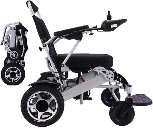 Lightweight Foldable Electric Wheelchair with Dual Motor - Portable Mobility Aid for Indoor and Outdoor Use