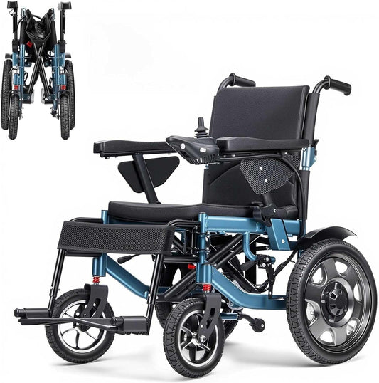 33Kg Net Weight Heavy-Duty Electric Wheelchair, Adults Seniors Power Mobility Chair, 12Ah Lithium Battery 15Km Cruising Range, Dual Motors 600W Output, Carbon Steel Frame 120Kg Load